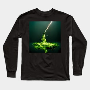 Green Lightning | Isolated Long Sleeve T-Shirt